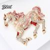 Elegant Horse Accessory Colorful Brooch Rhinestone Encrusted Alloy Lapel Pin
