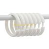 F26C 12Pcs Circular Plastic Shower Curtain O Rings Duable Drape Loop Hooks for Bathroom Gliding On Shower Rod Snap Closure