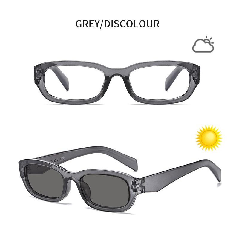 

Trendy Photochromic Sunglasses Men Women Fashion Design Change Color Day And Night UV400 Sun glasses Shades Vintage Eyeglasses as shown серый
