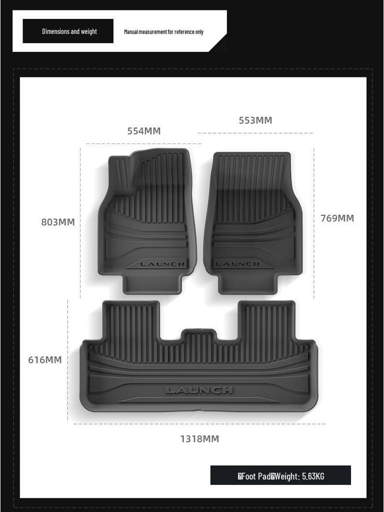 Tesla Model Y (2025) TPE Floor Mats - Specialized Fit for Refresh Headlight Model