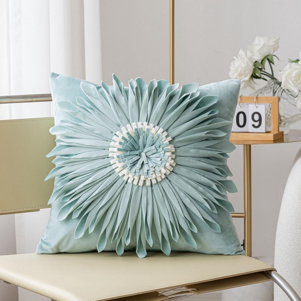 Junwell Nordic 3D Layered Pleating Flower Romantic Decorative Pillow Cover Sofa Bed Car Use Cushion Cover Home Soft Decor