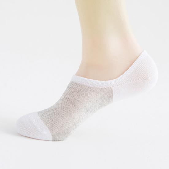 Men Summer Breathable Mesh Color Block Anti-slip Invisible Low Cut Boat Socks