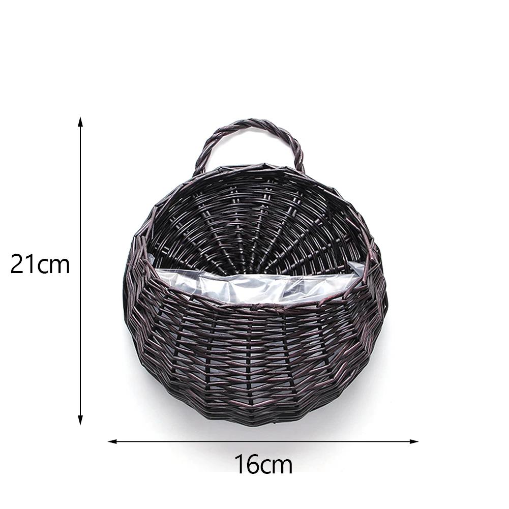 Handmade Rattan Hanging Flower Pot Balcony Dried Flower Wicker Basket Decoration