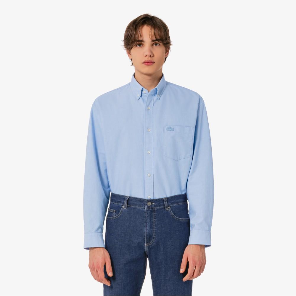 Lacoste Men's Cotton Oxford Relaxed Fit Shirt CH165E-56GHBP