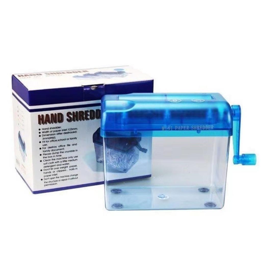 Mini Hand Shredder Desktop Paper Trimmer devices Transparent Plastic Window Bin Suitable for Christmas Birthday Gift