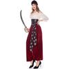 M-XL Female Pirate Queen Cosplay Costume Opera Drama Captain Stage Outfit