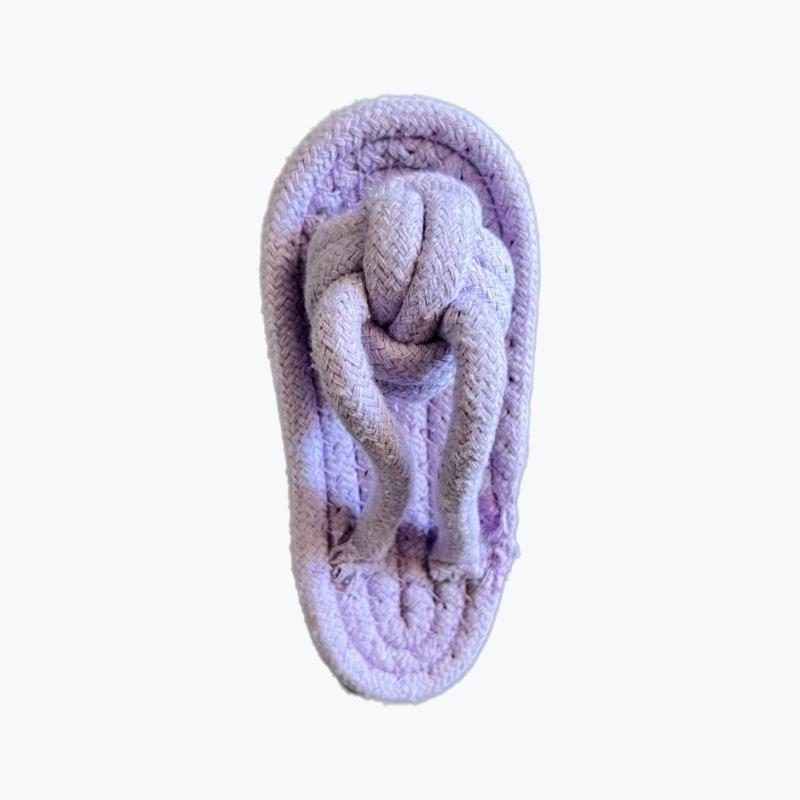 Handmade Braided Cotton Rope Dog Toy Slipper for Small Puppies Chew Resistant Dental Cleaning Teeth Healths Playing Fun