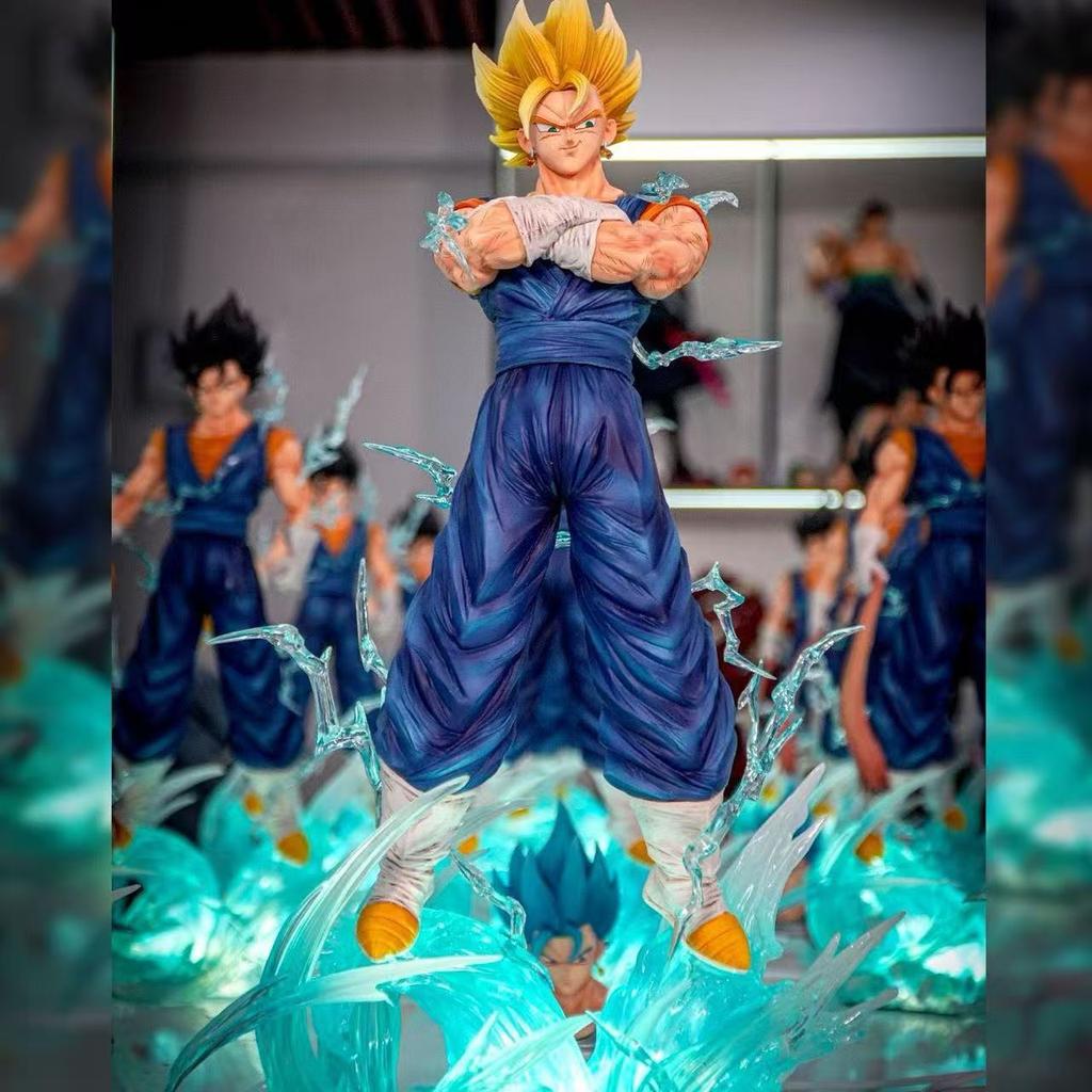 Jt Statue 38cm/14.96inch Z Vegetto Figure 3 Heads Replace Super Saiyan Action Figures Collection Model Toys Gifts