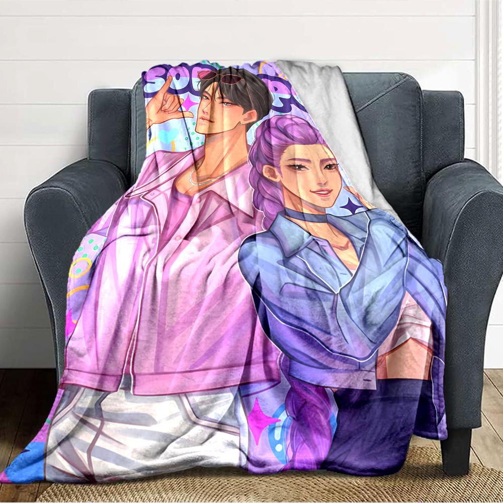 1pc KPop Demon Hunters20 Blanket, Gift, for Men and Women, Soft Blanket, Good for Sofa Bed Couch Travel, Lightweight Flannel Blanket