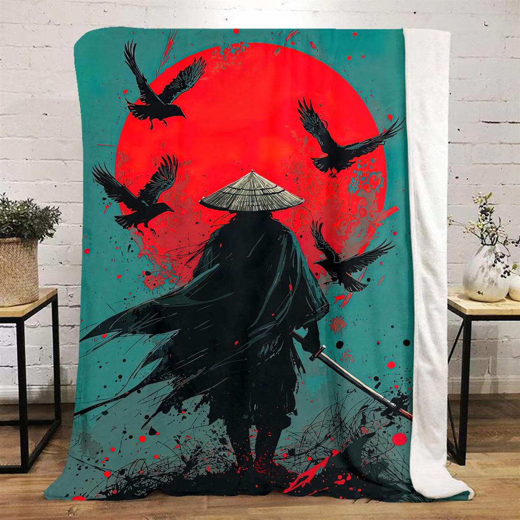 1PC Samurai Warrior Cosplay Costume Blanket Soft Comfortable All Seasons Perfect Sofa Office Travel Home Gift Idea