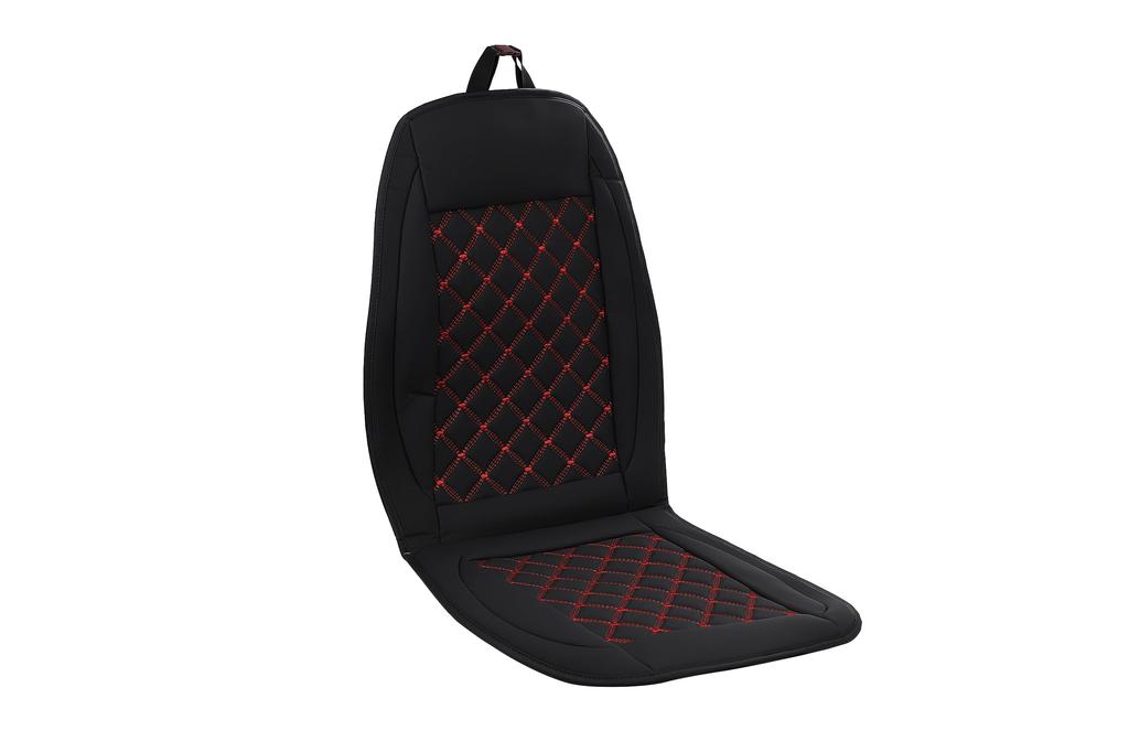 Montierte PU-Leder Schürzen-Sitzbezüge für Universelle Passform mit Rot 1 Leicht zu Reinigende Autos, (Schwarze Linien, Cover)