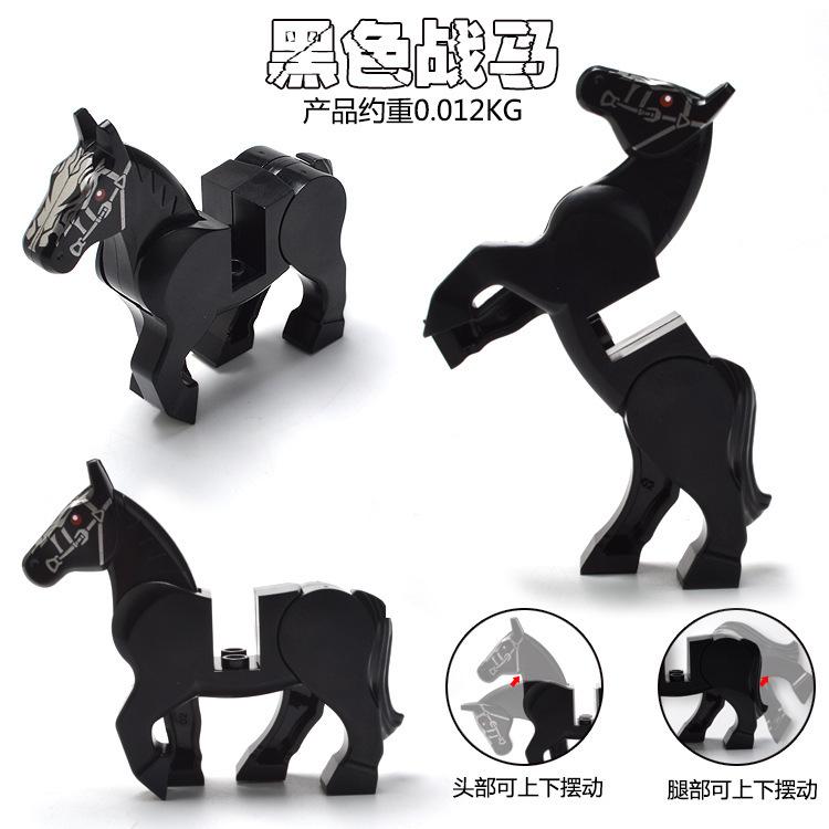MOC Animals Militry Medieval Horse Warhorse Saddle Learning Playthings ideal for Kids Model Construction Bricks Children Gifts Parts