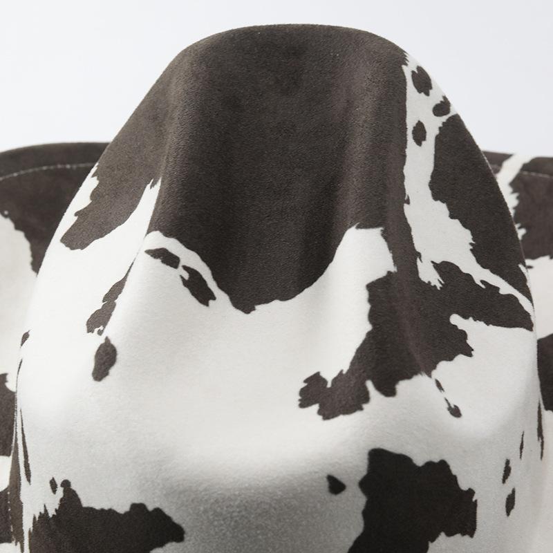 Cow Print Western Cowboy Hat Bull Head Metal Decor Rivet Leather Band Wide Brim Party Fedora Hat