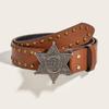 Punk Style Wide Leather Waist Belt for Women's Jeans