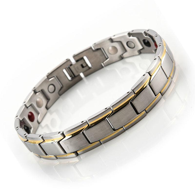 E-commerce Hot Selling 12MM Four In One Magnetic Titanium Steel Bracelet Stainless Steel Bracelet Shining In Europe and America