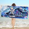 Popular H-Hatsune Singer M-Miku Cute Bath Towel Microfiber Soft Water Absorbing For Girl Kids Decorative Cartoon Beach Towel