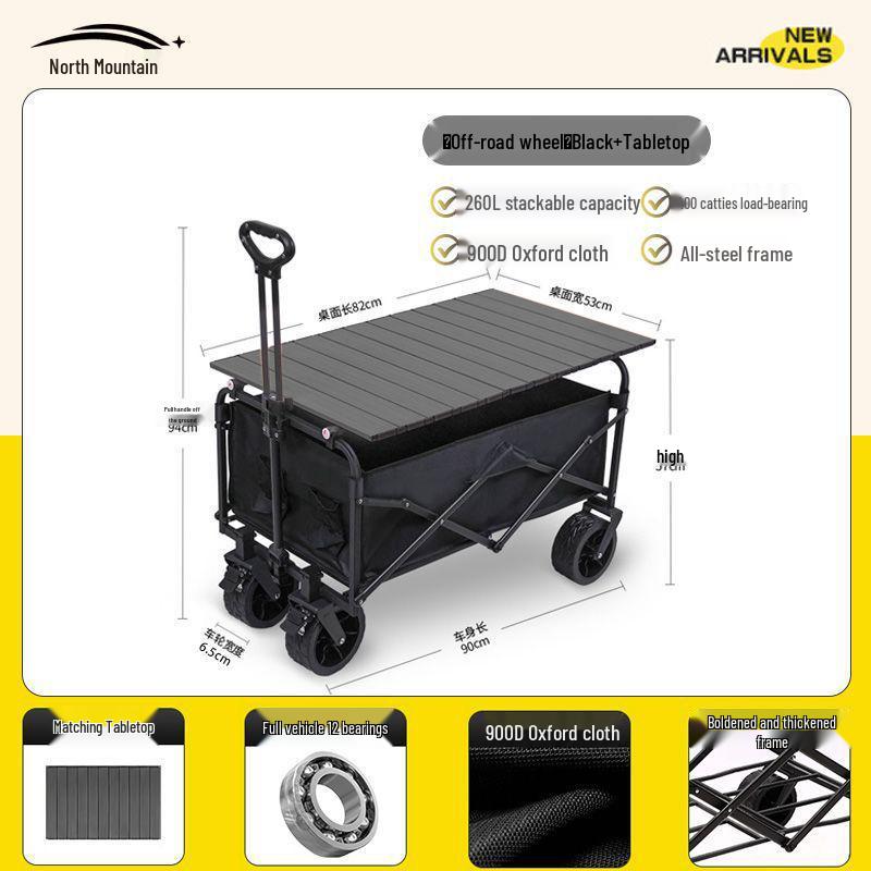 Faltbarer Outdoor-Camping-Handwagen und Picknick-Trolley