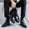 Invisible Inner Heightening Leather Shoes Martin Boots Cotton Business Dress Wedding Groom Chelsea Boots