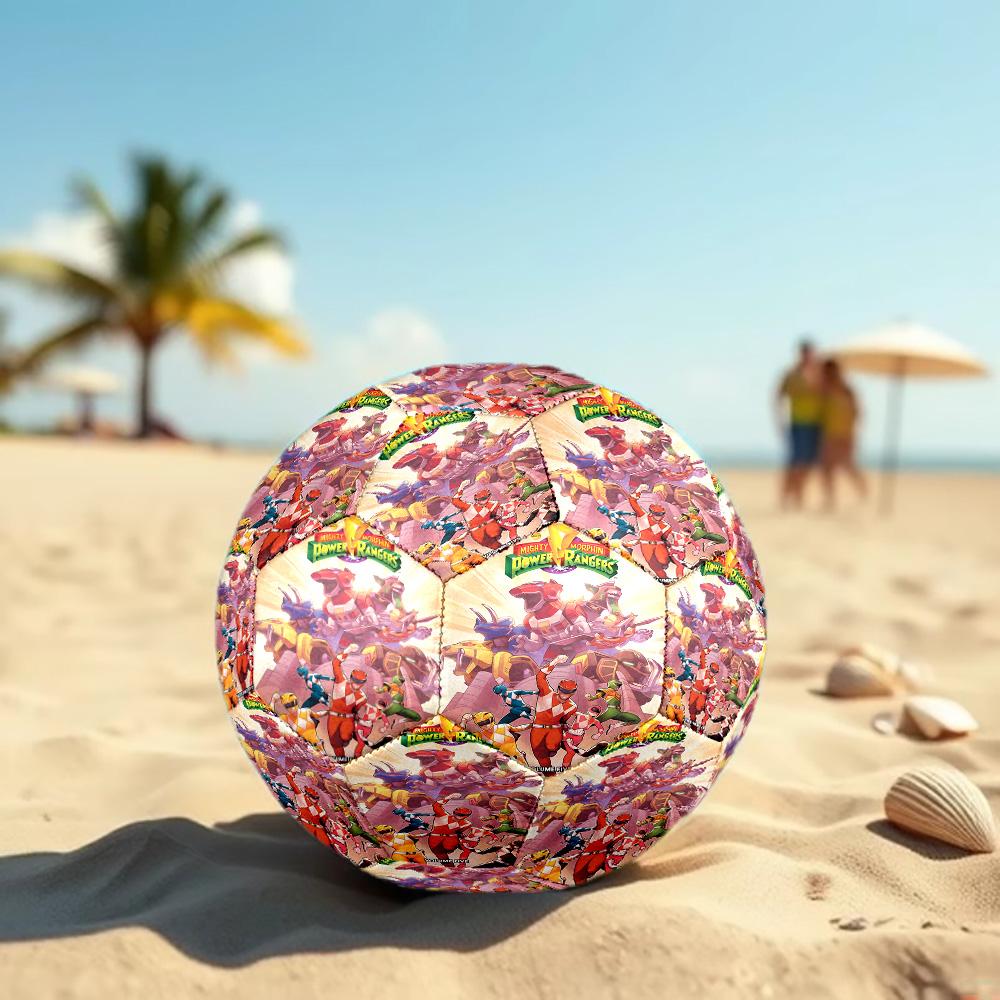 Mighty Morphin Power Rangers Print Size 5 Soccer Ball, Standard Match Football for Sports Game and Team Practice, Ideal Gift for Soccer Fans