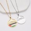 Charm Jewelry, Al-Aqsa Mosque And Palestinian Pendant Necklace For Couples Titanium Steel Necklace