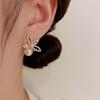 2026 Sweet and Fashionable Mapei Pearl Zircon Flower Stud Earrings S925 Silver Needle Temperament Versatile Exquisite Niche Earrings