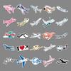 50Pcs Cartoon Sticker Waterproof Reusable DIY Self-Adhesive Aircraft Pattern Phone Case Luggage Sticker Kids Gift