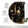Art Nouveau Golden Figures Shower Curtain - Elegant Women In Ornate Dresses, Abstract Design, 70.8x70.8", 12 Hooks, Polyester