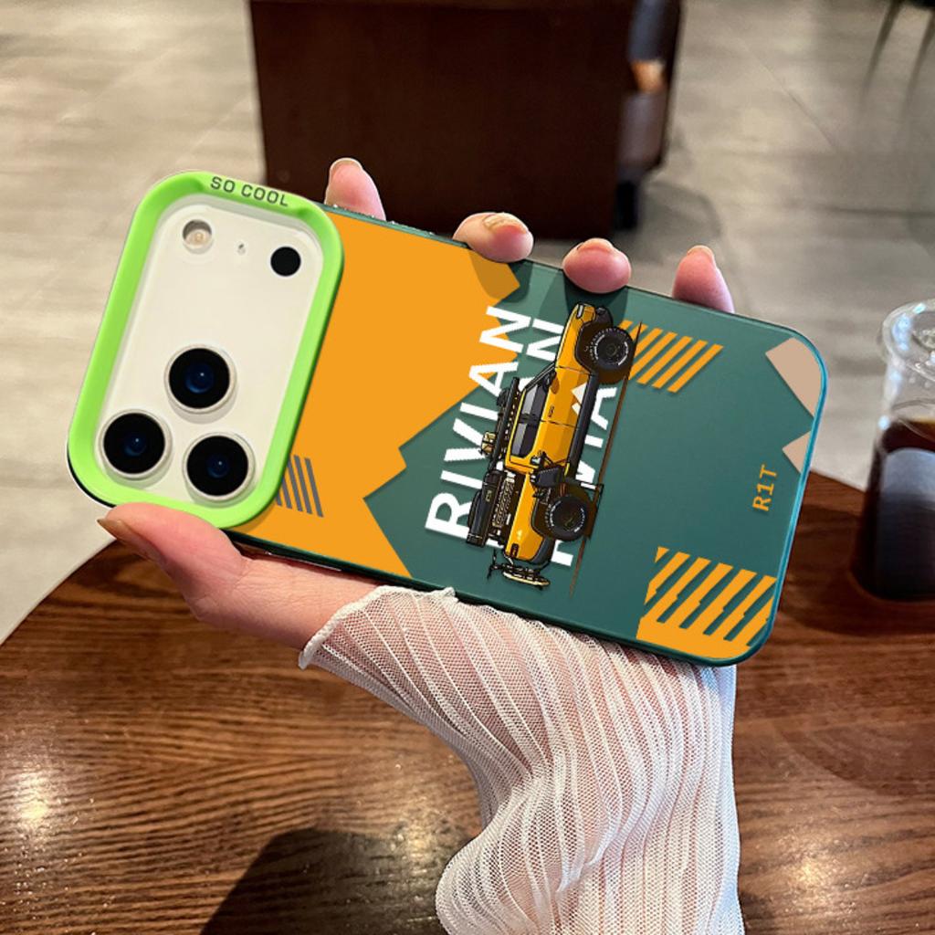 Rivian R1T Electric Truck Off-Road Adventure Phone Case For IPhone 15 Pro Max 14 13 12 - Yellow Truck Protective Cover