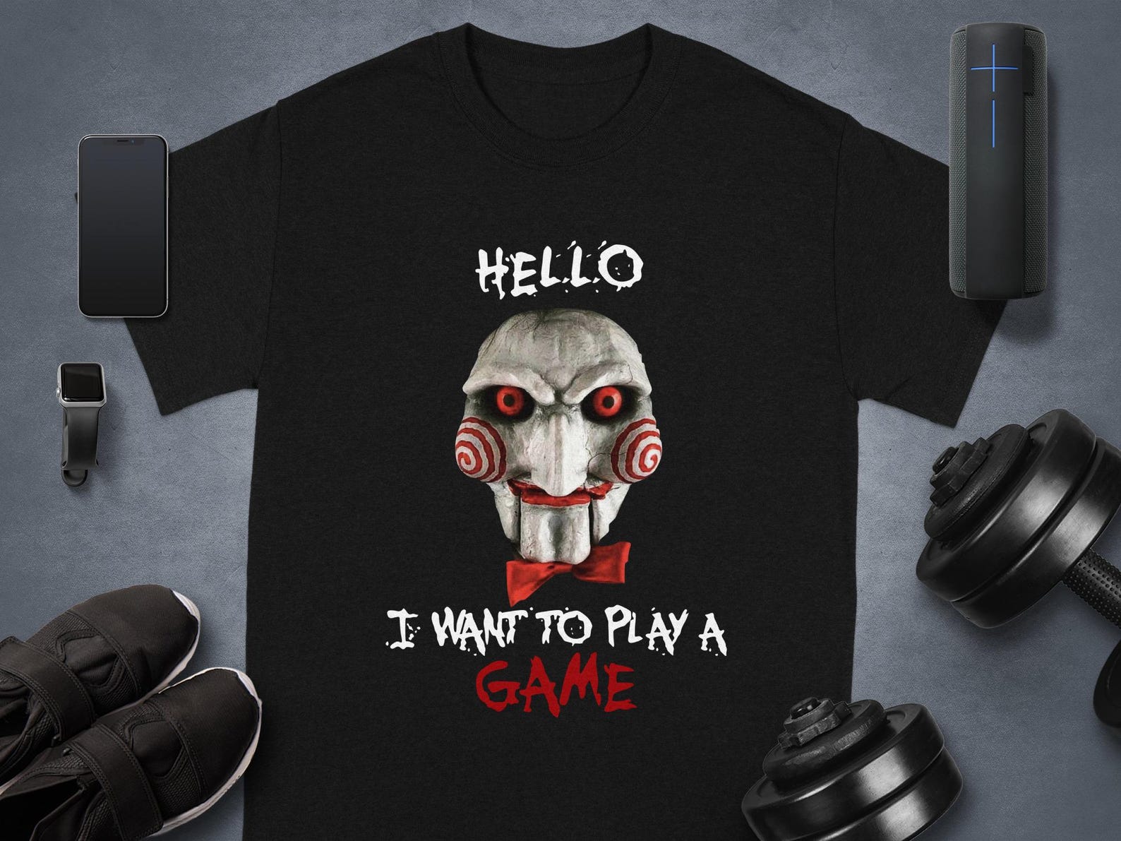 Saw Billy Puppet T-Shirt, Horror Movie Tee, Jigsaw Killer Shirt, Scary Clown, Game Over Shirt, Halloween Costume, Movie Fan Gift T-Shirt 2XL