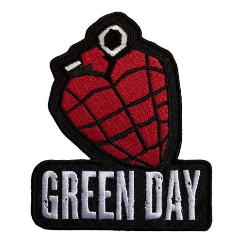 Green Day Logo Woven Grenade Iron On Patch
