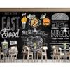 Wallpaper Decoration 3d Retro Hamburg Wallpaper Fashion Fast Food Burger Wall Mural