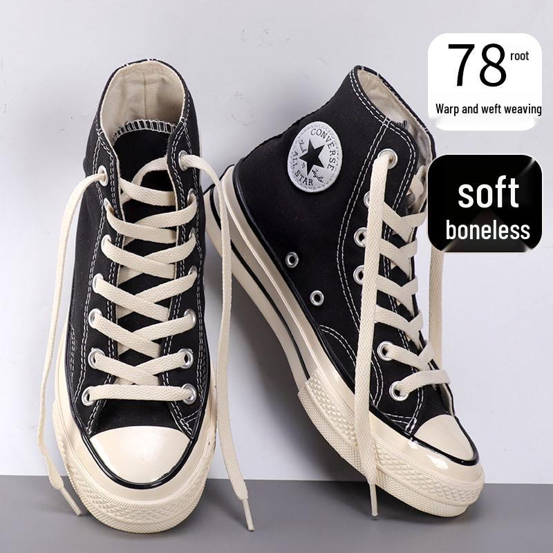 Customizable Black & White Flat Shoelaces for Air Force 1 and AJ1 Sneakers