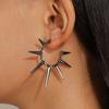 Punk Rivet Stud Earrings Gothic Big Black Thorn Earrings For Women Hip Hop Party Jewelry Gifts