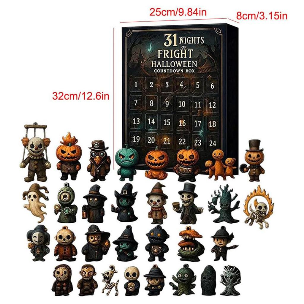 7/15/31 Nächte des Grauens Halloween Countdown Box mit Figuren Horror Actionfiguren Mini Dekorationen Überraschungs Weihnachtsgeschenke