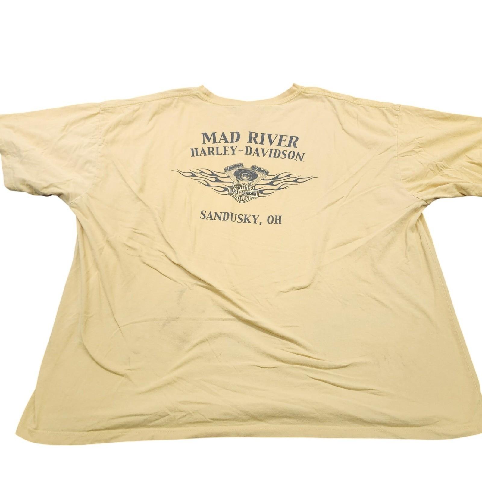 Harley-Davidson Mad River Sandusky OH Graphic Yellow Mens 3XL 8504 Unisex T-Shirt S