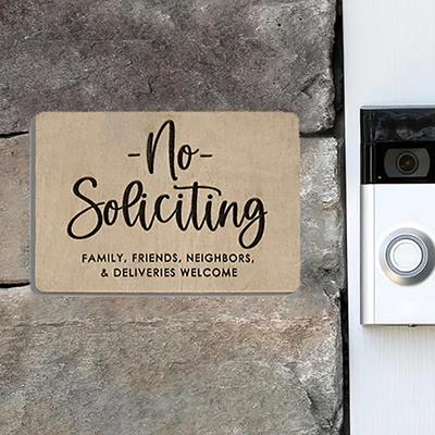 No Soliciting Door Sign, Self-Adhesive Wooden Baby Sleeping Sign, Door Bell Sign, Please Do Not Disturb, Privacy Sign