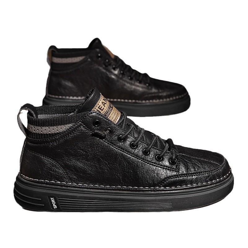 Men's Winter Non-Slip Leather Shoes: Casual, Sports, Work, Formal & Chef Styles In Black