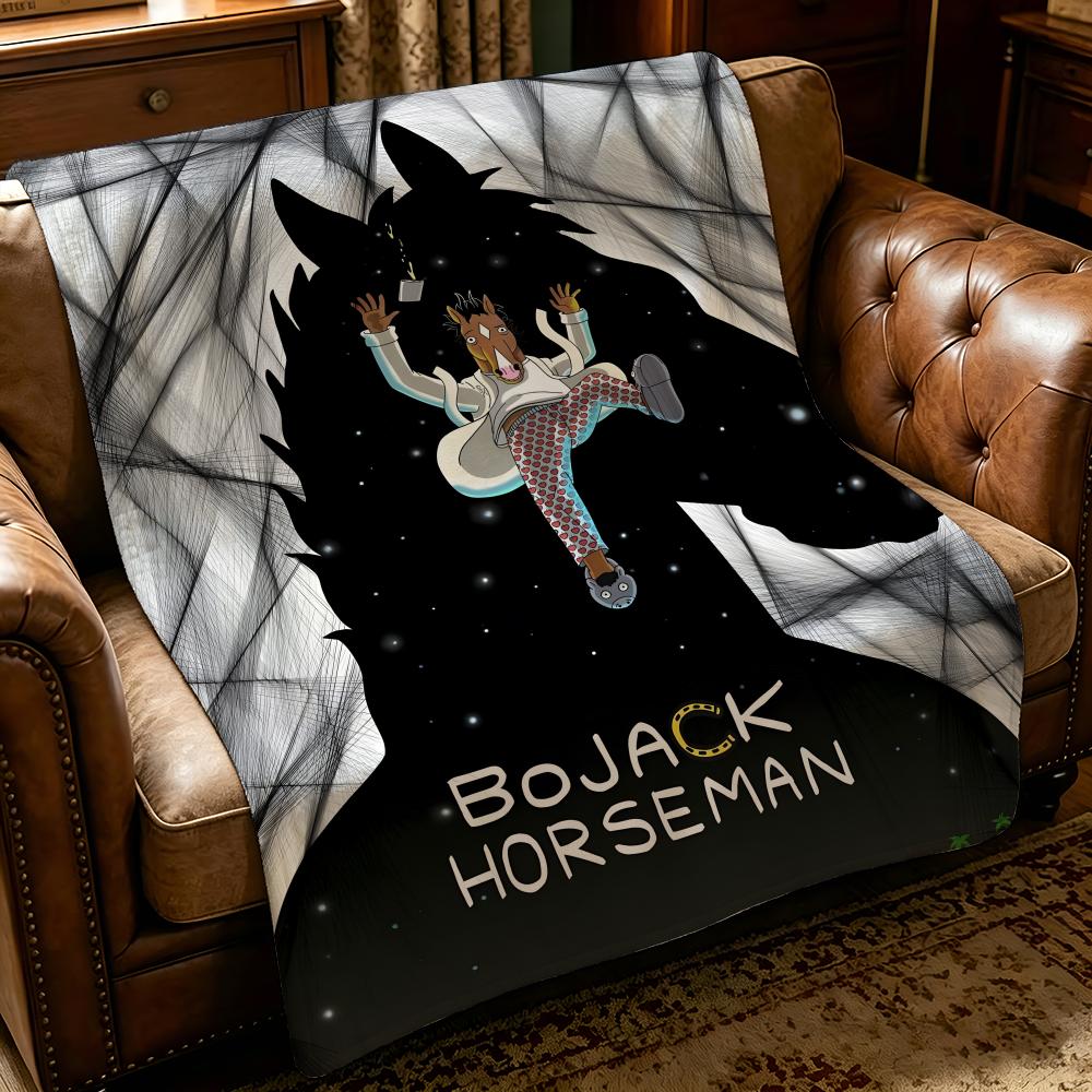 cartoon B-BoJack Horseman-n Throw Thick Comfort Flannel Quilt, Multi-scene Use Indoor Outdoor Daily Nap