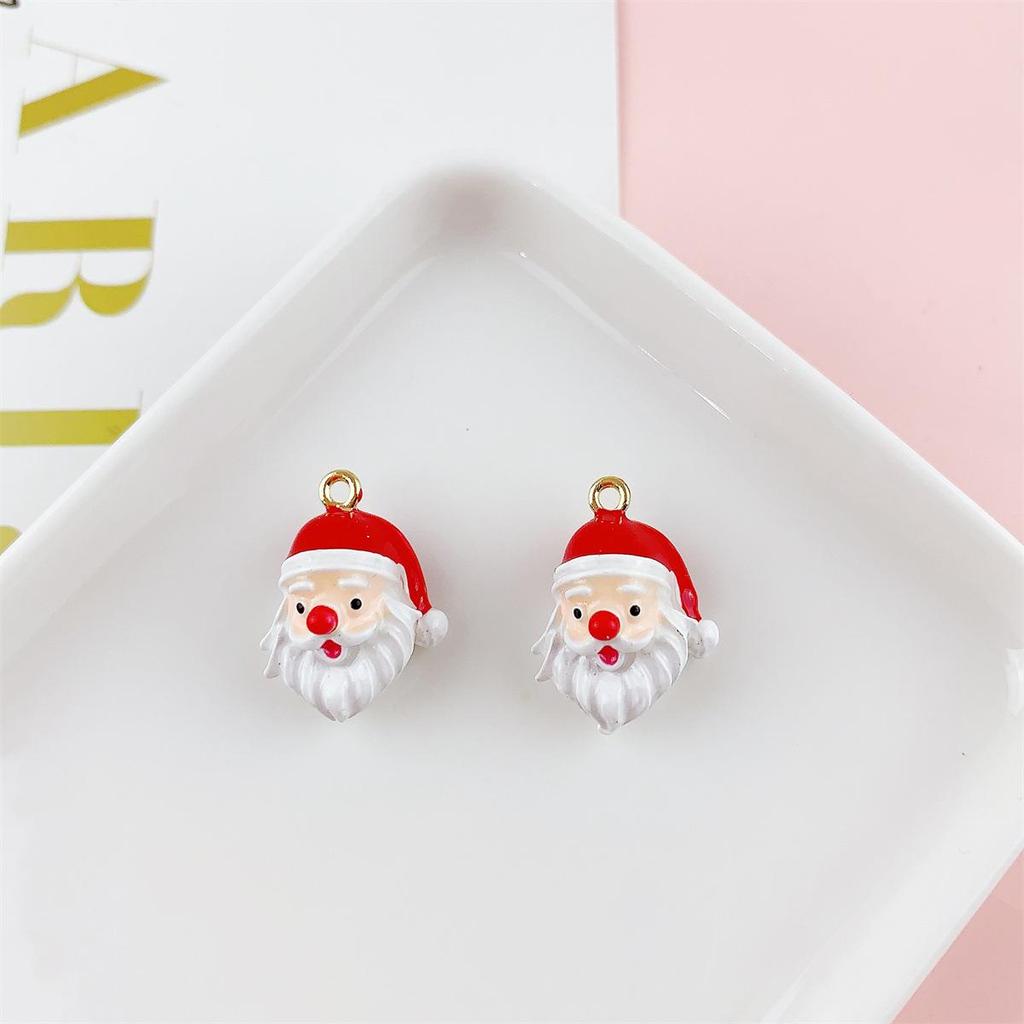 Three-Dimensional Colorful Santa Claus Pendant for DIY Jewelry