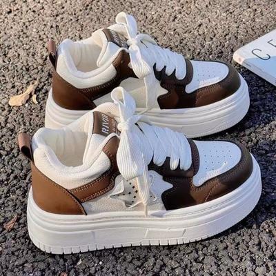 Maillard Spring and Summer New White Shoes Easy To Match Trendy Pumps Women High-Top Platform XINGX Round Toe Shoes Children