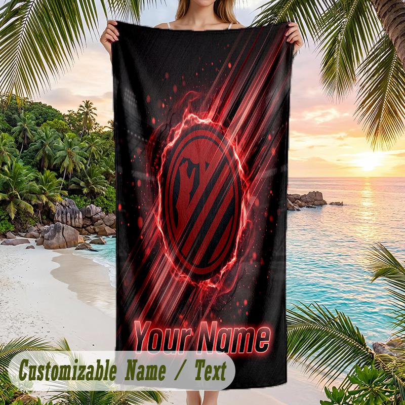Beach Towel Atletico Madrid Print Custom Name Text Soft Towel for Swimming Pool