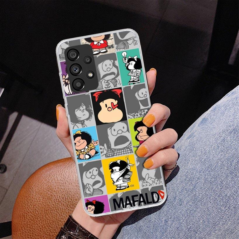 Cartoon Cute Mafalda Phone Case For Samsung Galaxy A52 A32 A22 A12 A51 A31 A50S A30S A20S A10S Note 20 Ultra 10 Plus S10 A72 A71