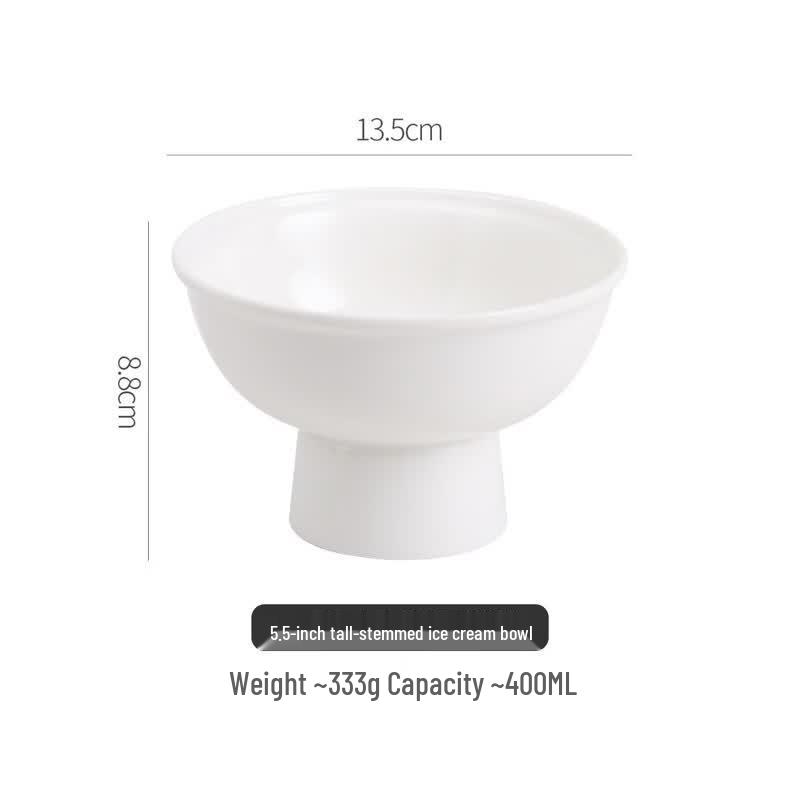 Ceramic Footed Ice Cream Dessert Bowl