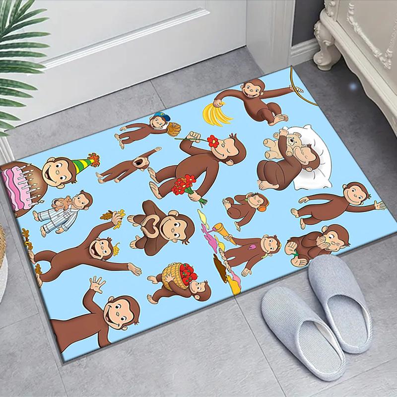 1pc Curious George (7) Design Area Rug - Non-Slip, Soft & Cozy Floor Mat for Living Room, Bedroom, Office - Indoor/Outdoor Decorative Carpet