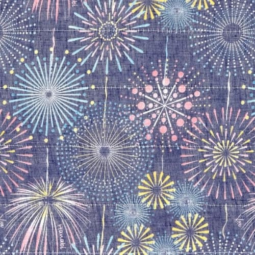 Shirayuki Yuzen Handkerchief / Women's and Kids' Yuzen Dyed Reversible Gauze Mosquito Net Fabric, Soft, Fluffy, Elegant, Made In Japan, 100% Cotton, A