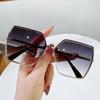 Metal Sunglasses Stylish Large Frame Women's Sunglassesnap Sun-shade Glasses Ins  Sunglasses