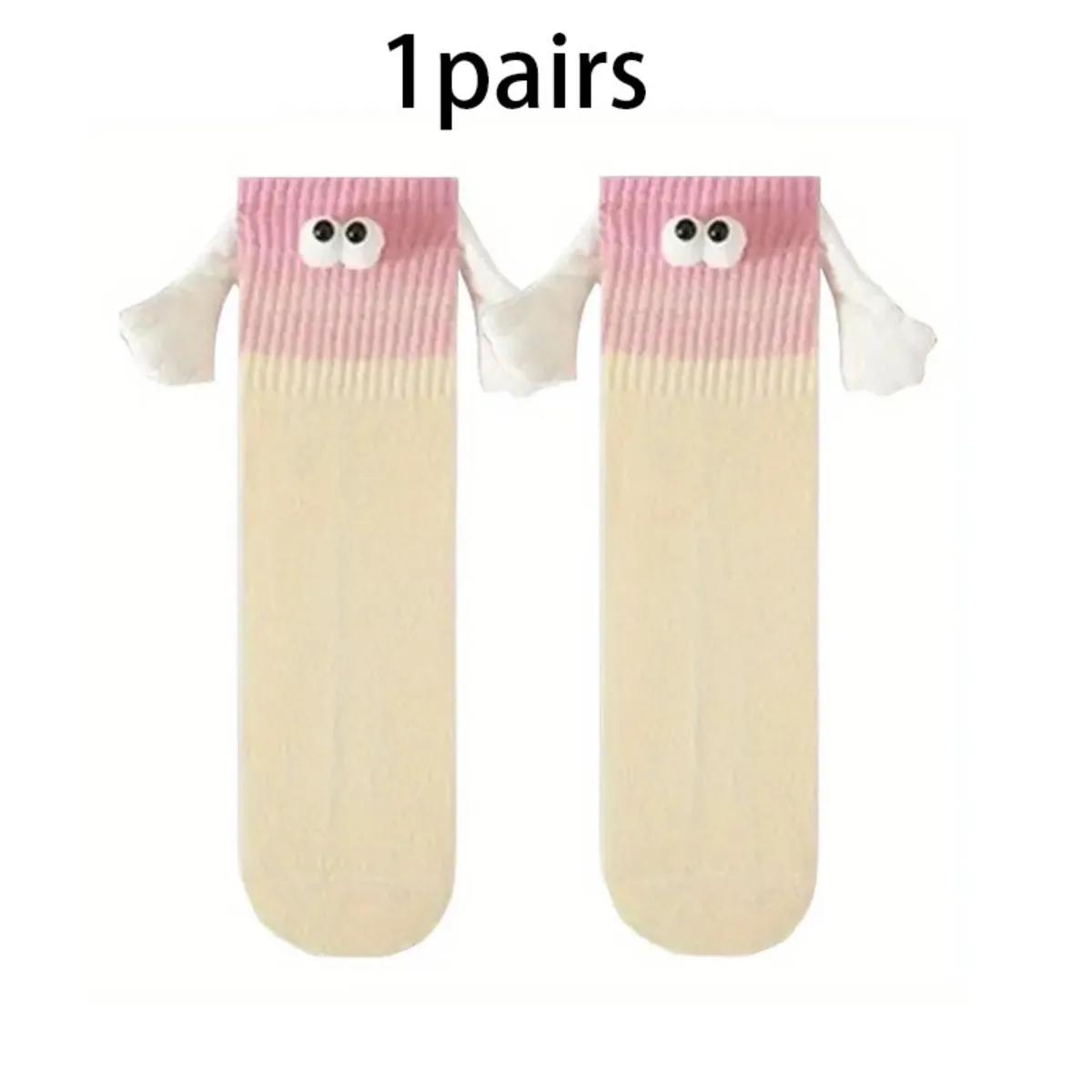 

Magnetic Hand in Hand Socks for Couples Friends Fun Gift Novelty Socks for Men Women Valentine s Day Gift for Her Socks Cartoon One Size жовтий