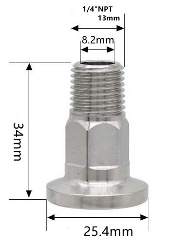 1/4" 3/8" 1/2" 3/4" 1" -4" NPT Male X 0.5" 0.75" 1.5" 2" -4" Tri Clamp Connector Pipe Fitting 304 316L Stainless Steel Sanitary
