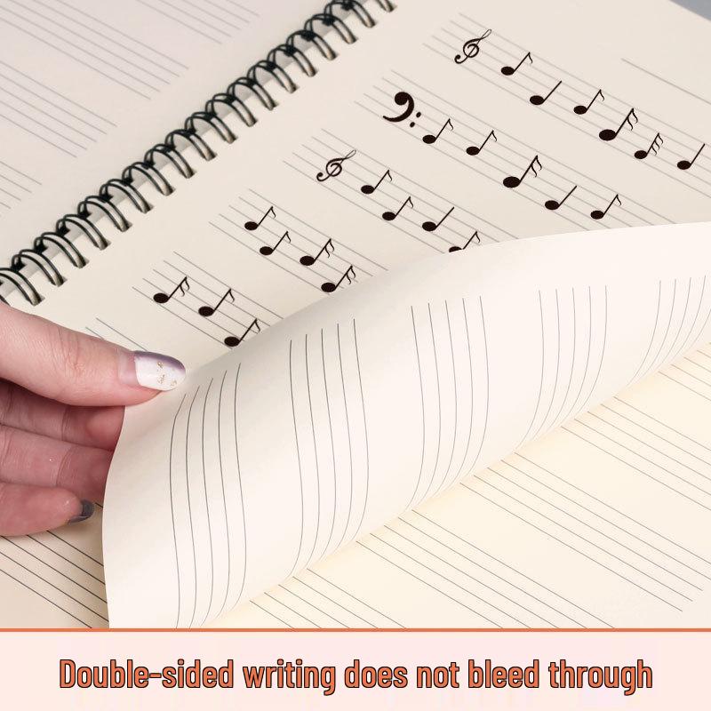 A4 Wide-Spaced Music Sheet Notebook for Beginners - Loose-Leaf, Thickened, Blank Pages for Children