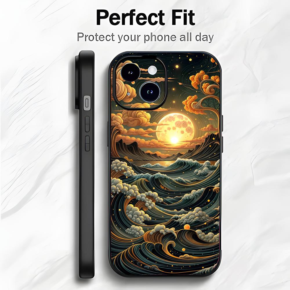 Art Ukiyo-e Ocean waves Phone Case Phone Case Soft Packaging Lightweight For iPhone17 16 15 14 13ProMax